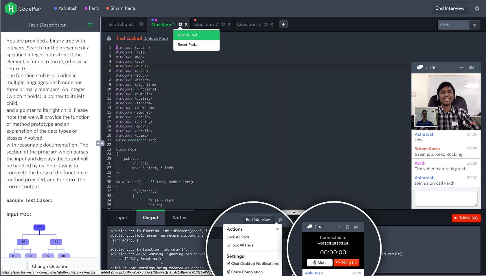 Unlock Pads, and Chat on Mobile Phone Number features of CodePair