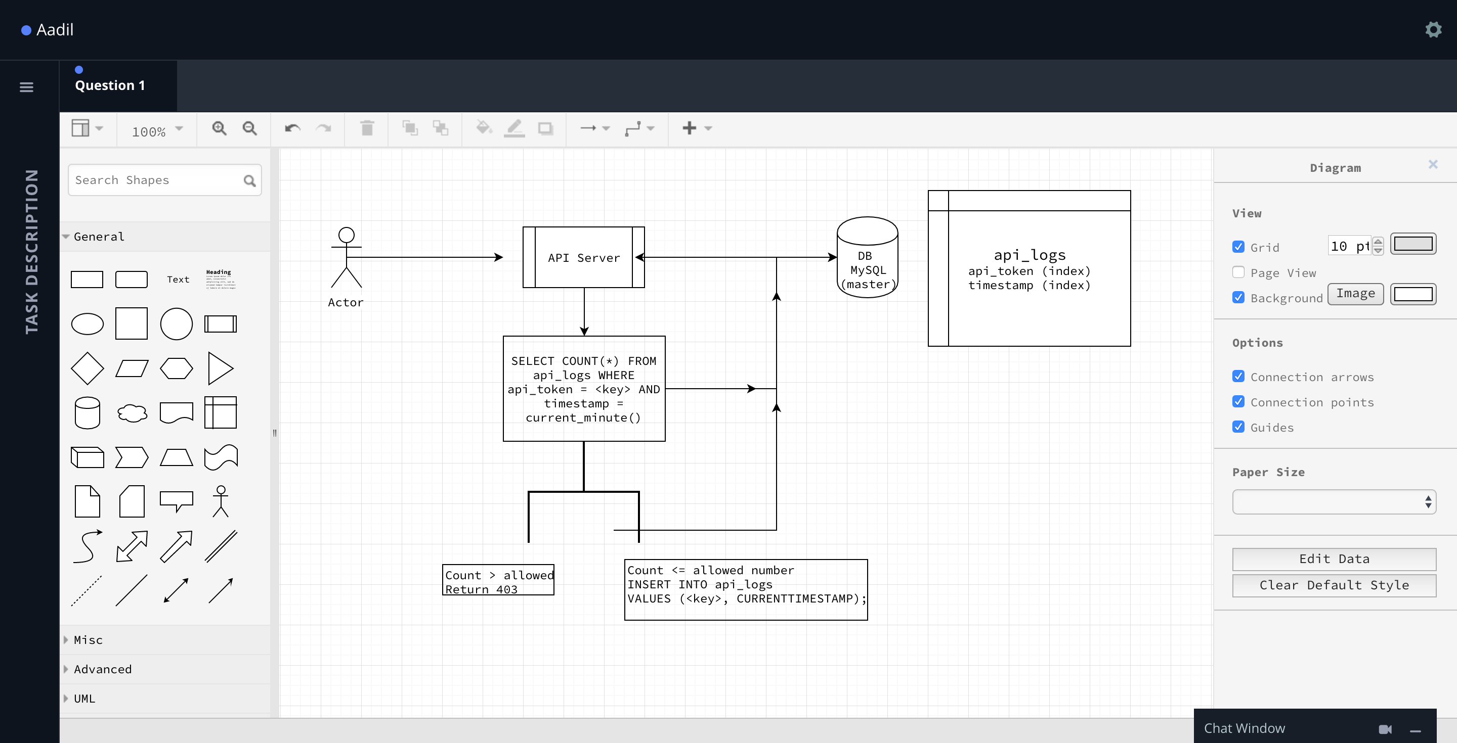 CodePair's virtual whiteboard interface