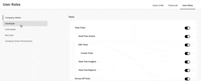 Gif showing entitlements in Flexible User Roles