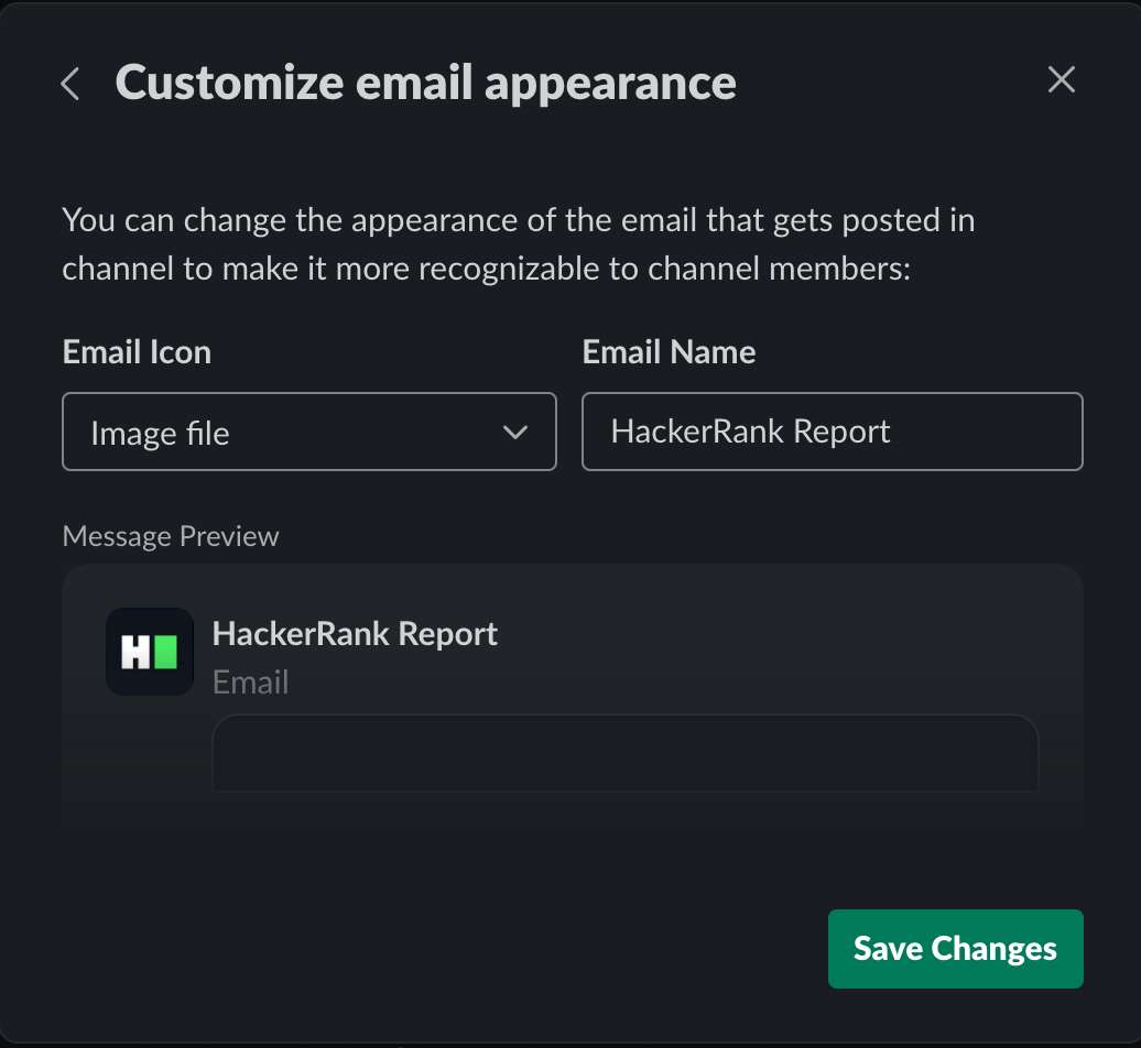 Slack customize email appearance screenshot