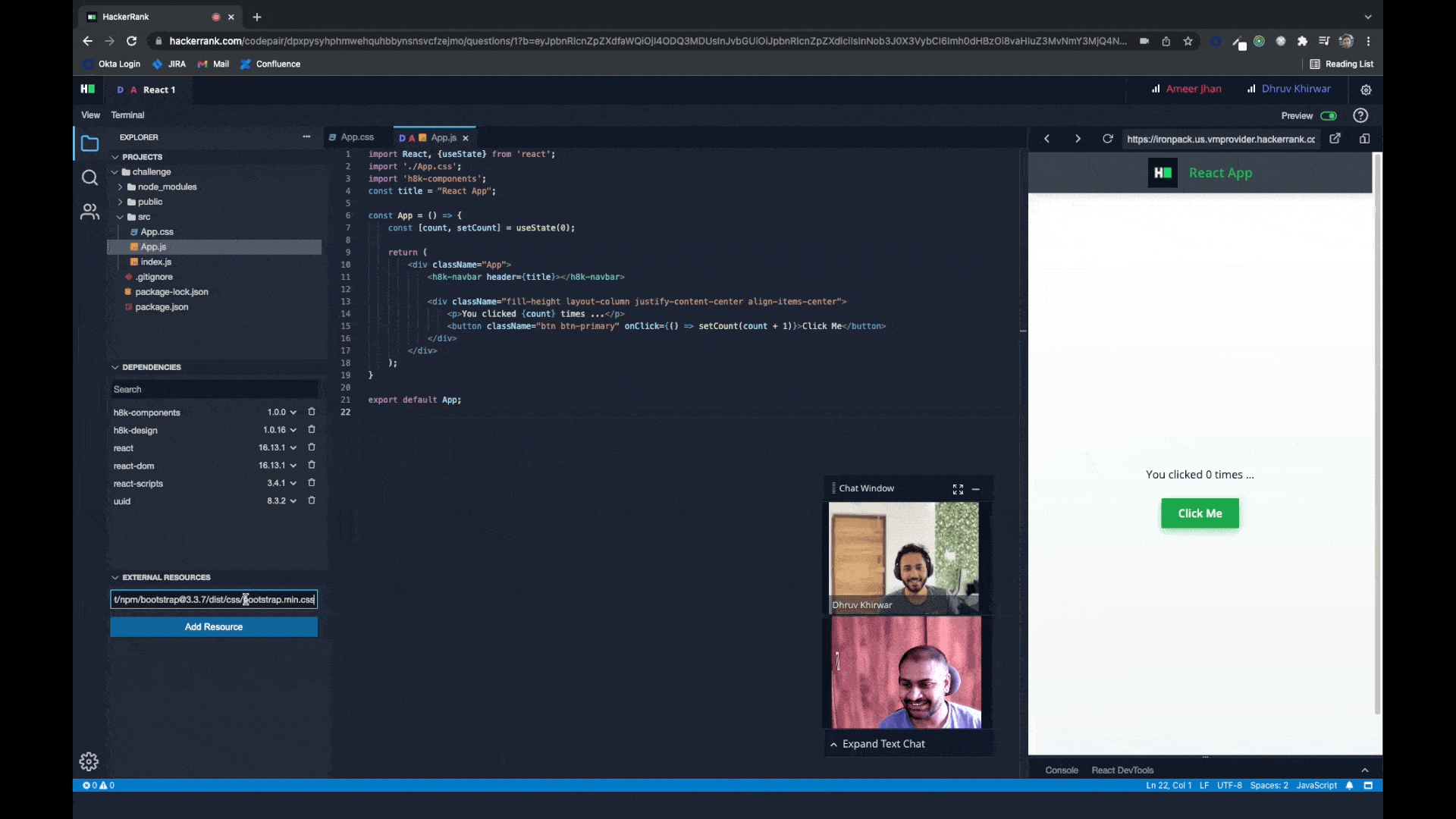 HackerRank Front-End IDE External Libraries