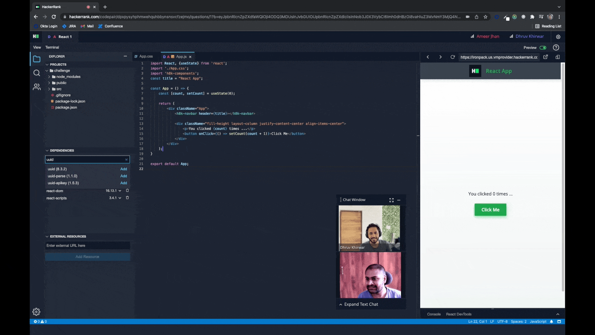HackerRank Front-End IDE Dependency Search