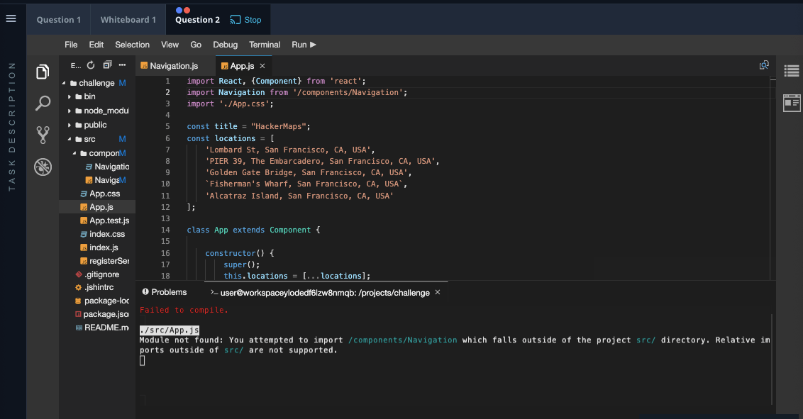 Project-based question tab in IDE 