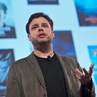 Steve Yegge (Google) on stage at OSCON data.
