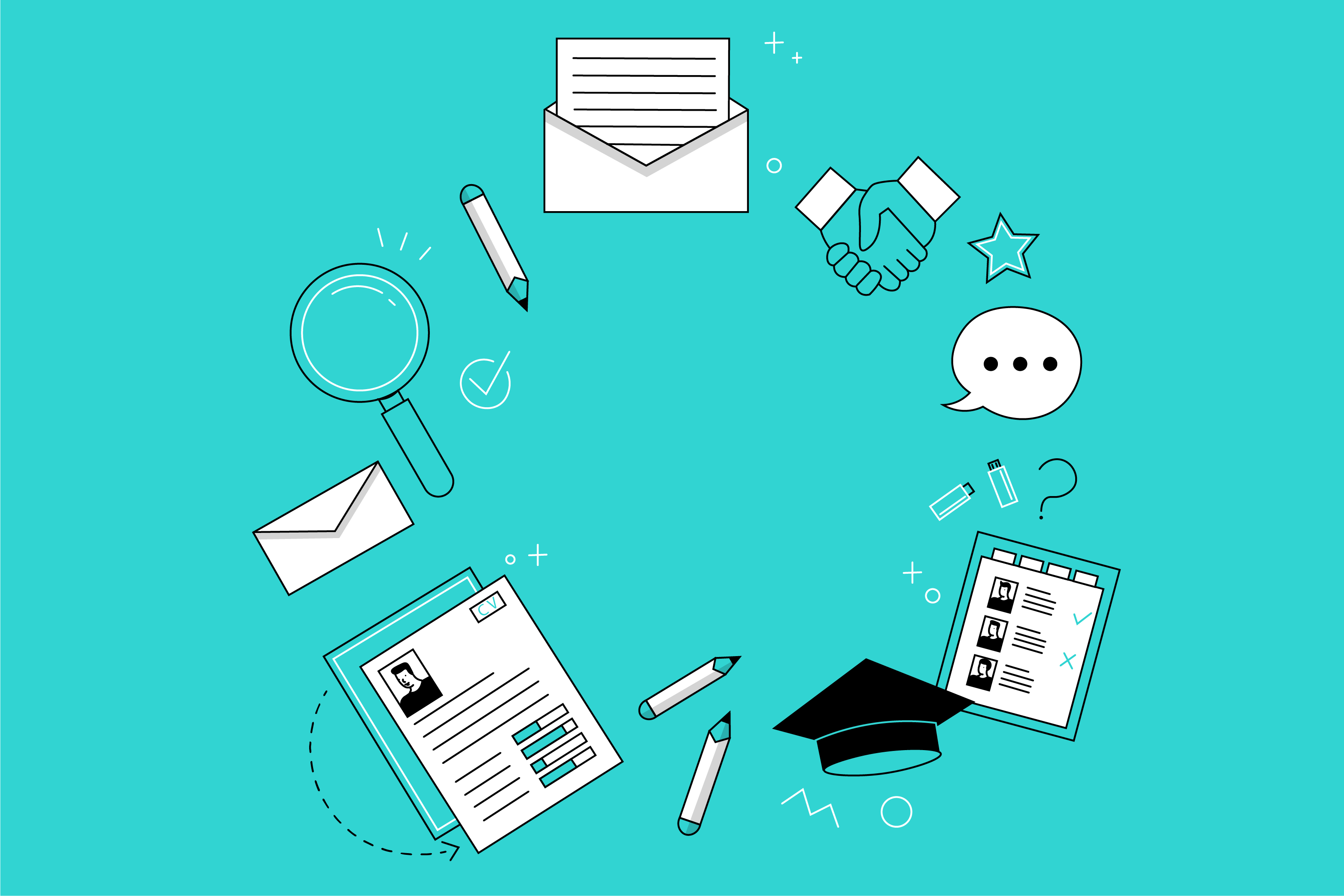 University recruiting strategy icons